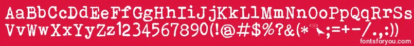 BohemianTypewriter Font – White Fonts on Red Background