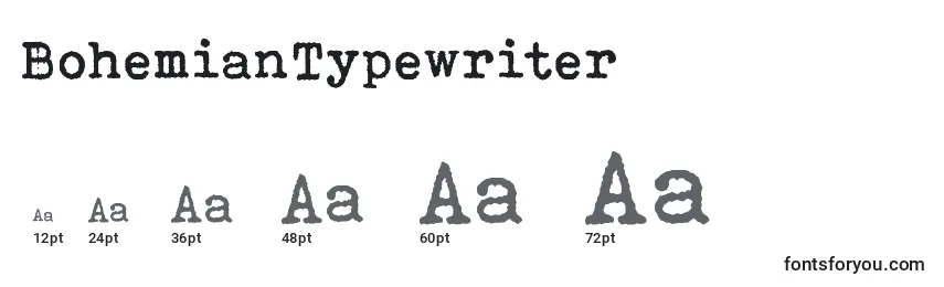 BohemianTypewriter (33099) Font Sizes