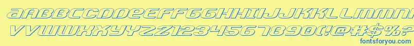Teamamerica3D Font – Blue Fonts on Yellow Background