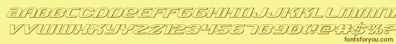 Teamamerica3D Font – Brown Fonts on Yellow Background