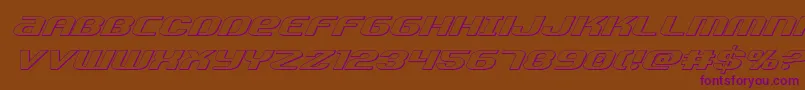 Teamamerica3D-Schriftart – Violette Schriften auf braunem Hintergrund