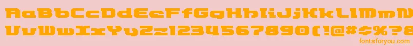 Etrocketype-Schriftart – Orangefarbene Schriften auf rosa Hintergrund