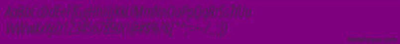 OpensansCondlightitalic-Schriftart – Schwarze Schriften auf violettem Hintergrund