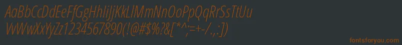 Шрифт OpensansCondlightitalic – коричневые шрифты на чёрном фоне