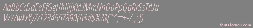 Saiba mais sobre a fonte OpensansCondlightitalic Fonte OpensansCondlightitalic – fontes rosa em um fundo cinza