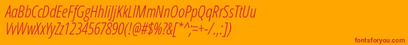 OpensansCondlightitalic Font – Red Fonts on Orange Background