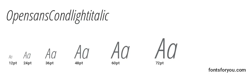 OpensansCondlightitalic Font Sizes