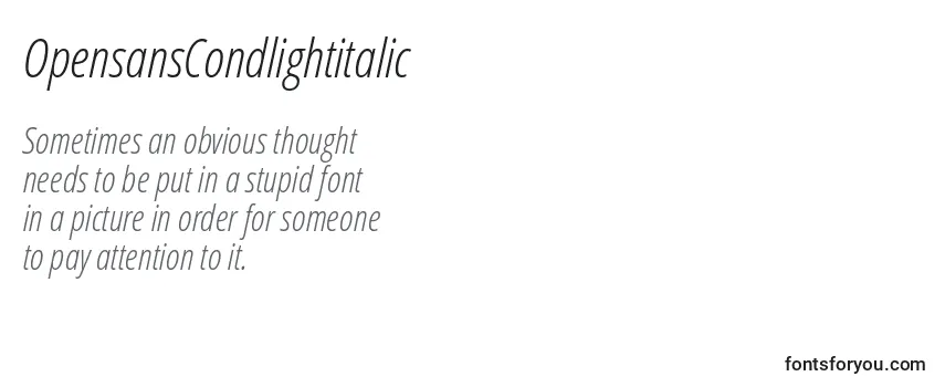 OpensansCondlightitalic Font
