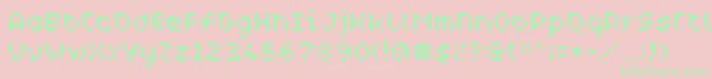 WcAquabluesBtaRegular Font – Green Fonts on Pink Background