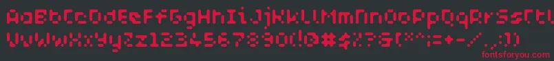 WcAquabluesBtaRegular Font – Red Fonts on Black Background