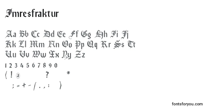 Czcionka Imresfraktur – alfabet, cyfry, specjalne znaki