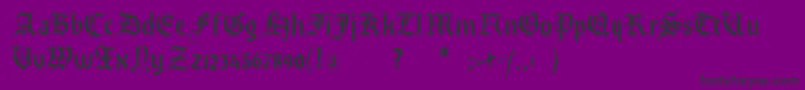 フォントImresfraktur – 紫の背景に黒い文字