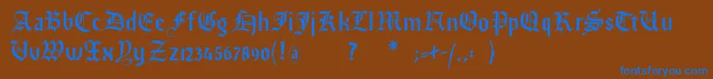 フォントImresfraktur – 茶色の背景に青い文字