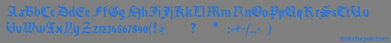 Imresfraktur Font – Blue Fonts on Gray Background