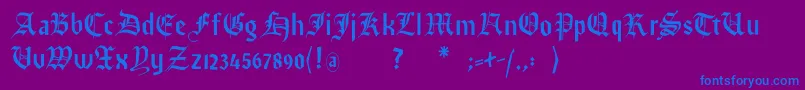 Imresfraktur Font – Blue Fonts on Purple Background