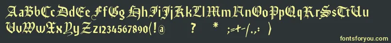 フォントImresfraktur – 黒い背景に黄色の文字