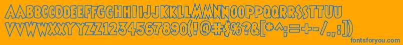 Shermlockopen Font – Blue Fonts on Orange Background