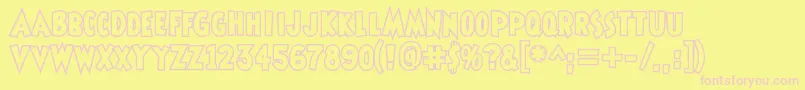 Fonte Shermlockopen – fontes rosa em um fundo amarelo