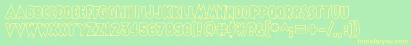 Shermlockopen Font – Yellow Fonts on Green Background