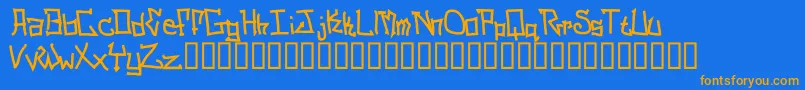 Schigrg Font – Orange Fonts on Blue Background