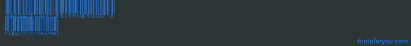 BarcodeTfb-Schriftart – Blaue Schriften auf schwarzem Hintergrund