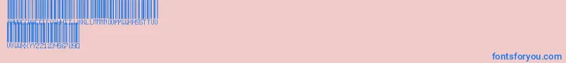 BarcodeTfb-Schriftart – Blaue Schriften auf rosa Hintergrund