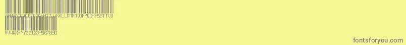 BarcodeTfb-fontti – harmaat kirjasimet keltaisella taustalla