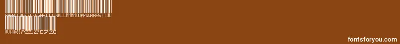 Weitere Informationen zur BarcodeTfb-Schriftart BarcodeTfb-Schriftart – Weiße Schriften auf braunem Hintergrund