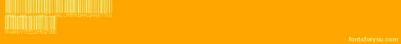 BarcodeTfb-Schriftart – Gelbe Schriften auf orangefarbenem Hintergrund