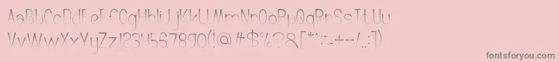 フォントCrochetPattern – ピンクの背景に灰色の文字