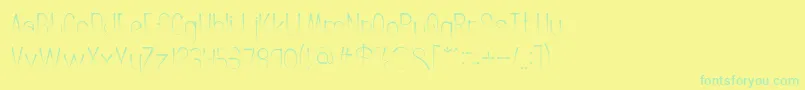 フォントCrochetPattern – 黄色い背景に緑の文字
