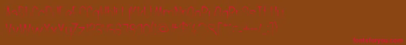 CrochetPattern Font – Red Fonts on Brown Background