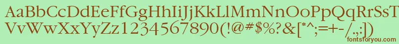 Шрифт Garamondatt – коричневые шрифты на зелёном фоне