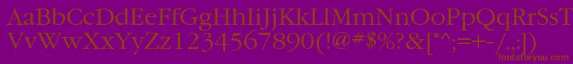 Garamondatt-Schriftart – Braune Schriften auf violettem Hintergrund