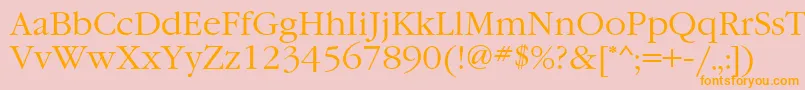 Garamondatt-Schriftart – Orangefarbene Schriften auf rosa Hintergrund