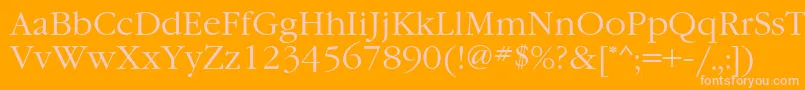 Garamondatt-fontti – vaaleanpunaiset fontit oranssilla taustalla