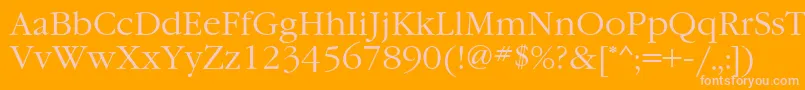 Garamondatt-Schriftart – Rosa Schriften auf orangefarbenem Hintergrund