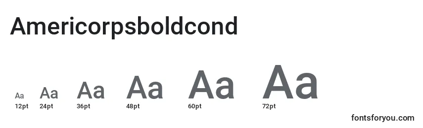 Tamaños de fuente Americorpsboldcond