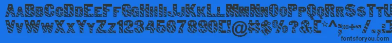 Bunting1Normal Font – Black Fonts on Blue Background