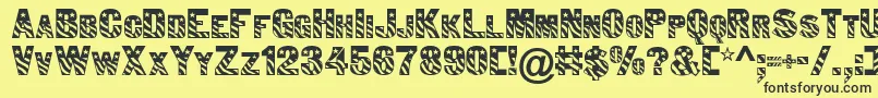 Bunting1Normal Font – Black Fonts on Yellow Background