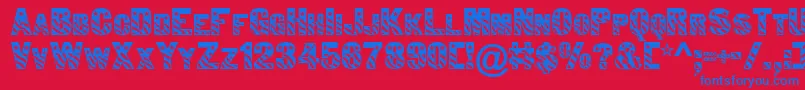 Bunting1Normal Font – Blue Fonts on Red Background