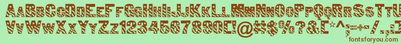 Bunting1Normal Font – Brown Fonts on Green Background