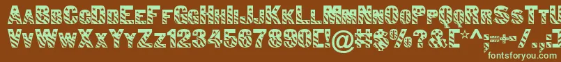 Bunting1Normal Font – Green Fonts on Brown Background