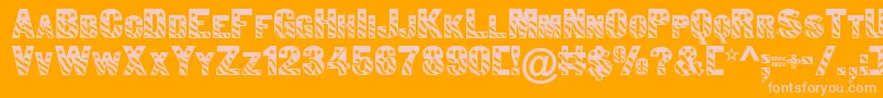 Bunting1Normal Font – Pink Fonts on Orange Background