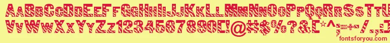 Bunting1Normal Font – Red Fonts on Yellow Background