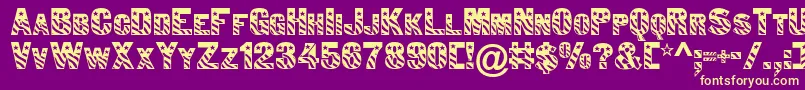 Bunting1Normal Font – Yellow Fonts on Purple Background