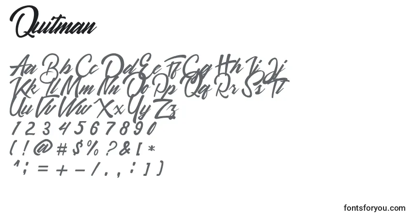 Schriftart Quitman – Alphabet, Zahlen, spezielle Symbole