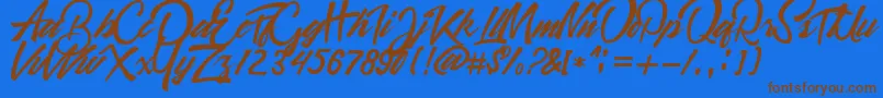 Quitman Font – Brown Fonts on Blue Background