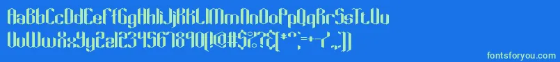 Keyridge Font – Green Fonts on Blue Background