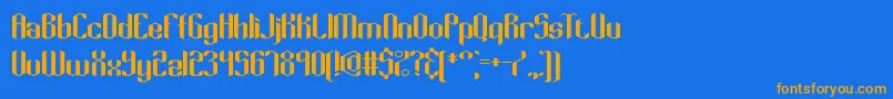Keyridge Font – Orange Fonts on Blue Background
